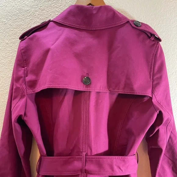 Hobbs of London Vibrant Pink Trench Coat Size 8 $400 - Picture 11 of 12